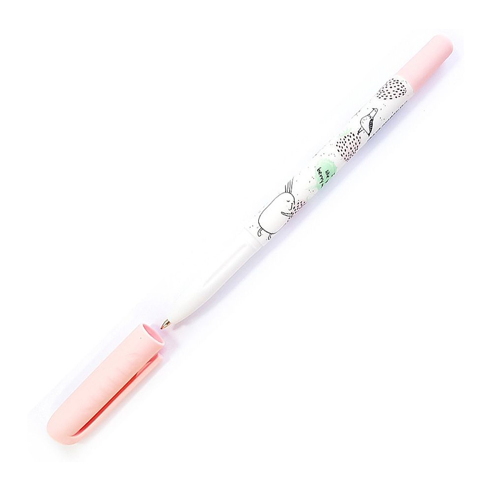 Ручка шариковая "Bunny", 0.7 мм, белый, розовый, стерж. синий