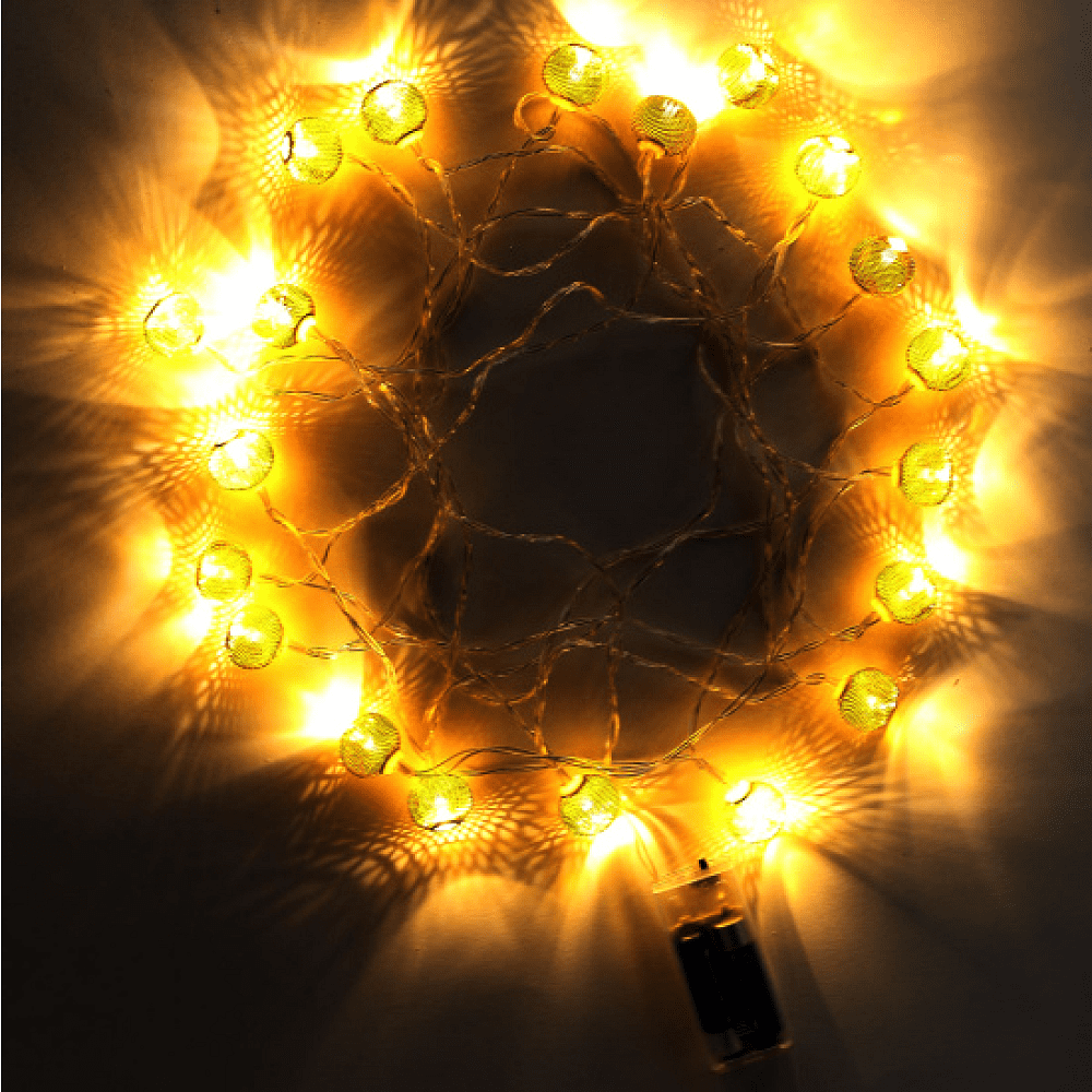 Гирлянда электрическая LED "Нить" с насадками "Ажурный шар 2", 5 м, тепло-белый - 4