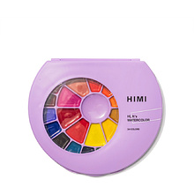 Краски акварельные "Himi", набор, 24 цвета, фиолетовый футляр