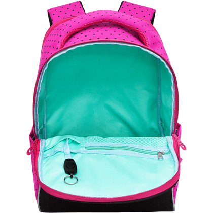 Рюкзак школьный "Greezly", с карманом для ноутбука, черный, розовый - 8