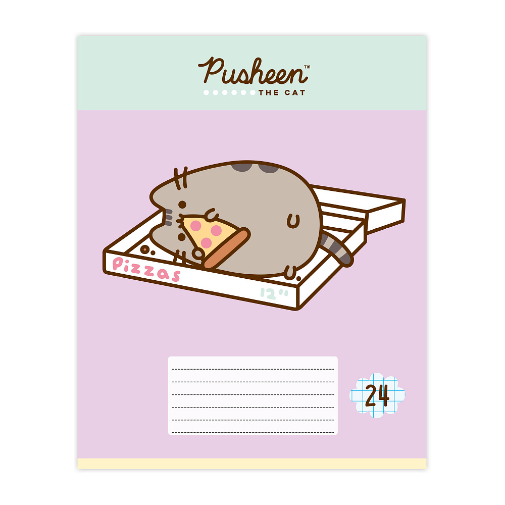 Тетрадь "Pusheen", А5, 24 листов, клетка, ассорти - 3