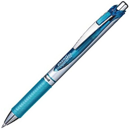 Ручка-роллер "Energel BL77", 0.7 мм, серебристый, голубой, стерж. голубой