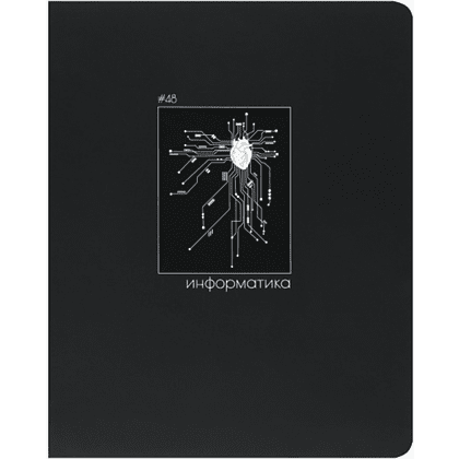 Тетрадь предметная "Информатика. Вlack pictures", А5, 48 листов, клетка, черный