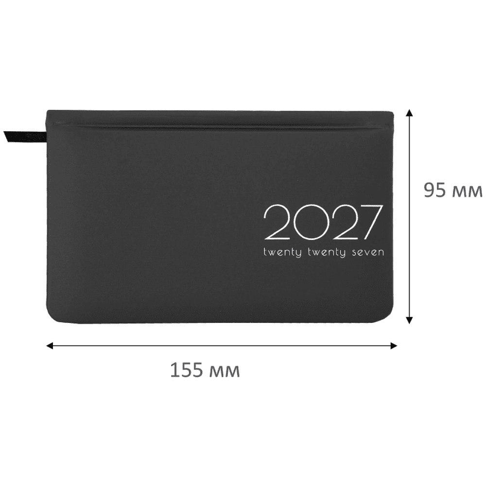 Еженедельник датированный "Vista. Black coal" на 2027 год, А6, 128 страниц, черный  - 3