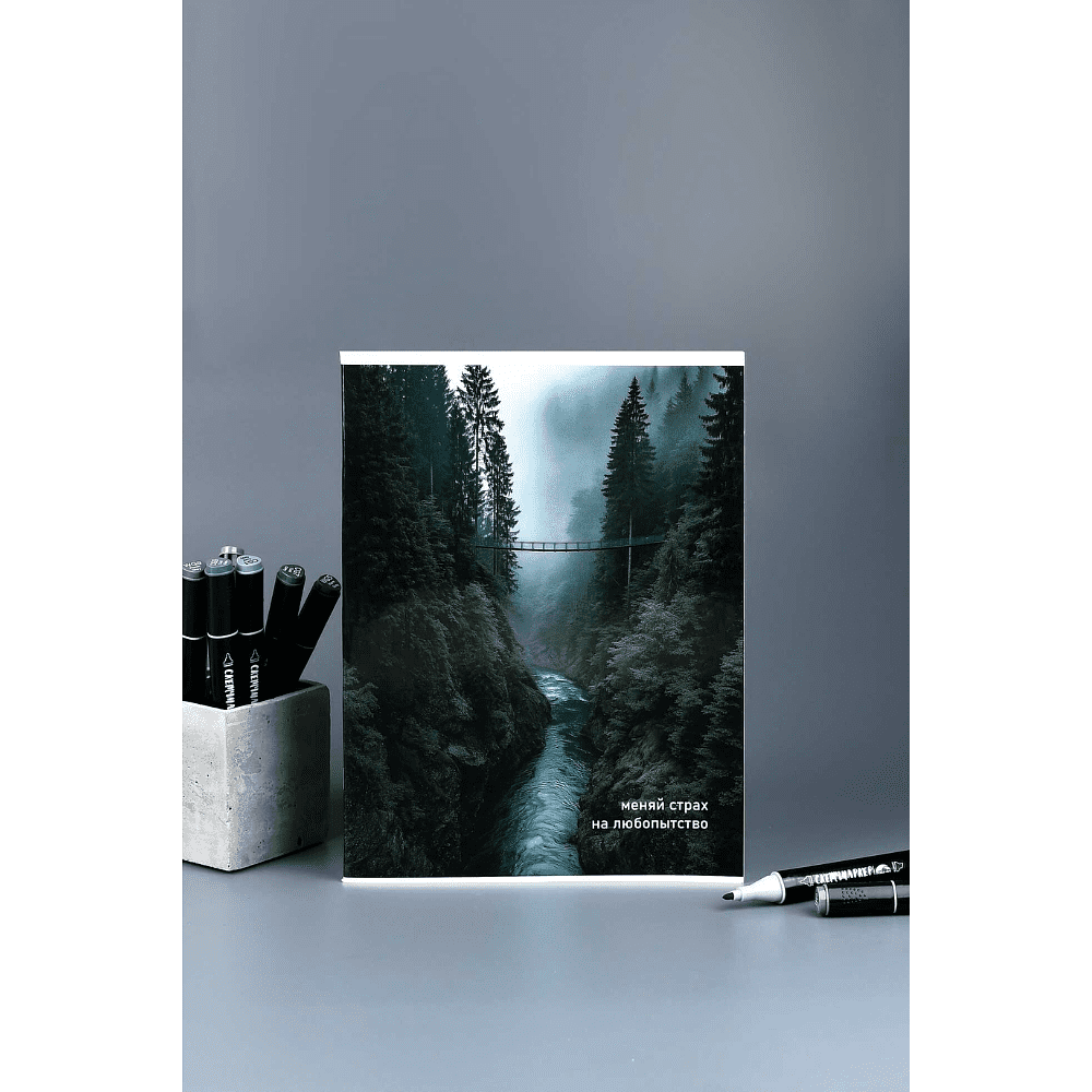 Тетрадь "Путь через горы", А4, 80 листов, серый - 7