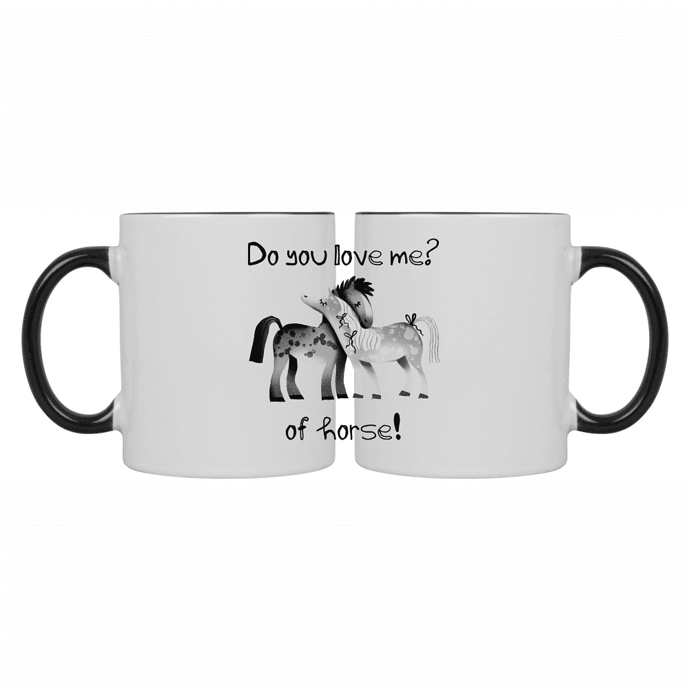 Кружка керамическая "Do you love me?", 320 мл, белый, черный