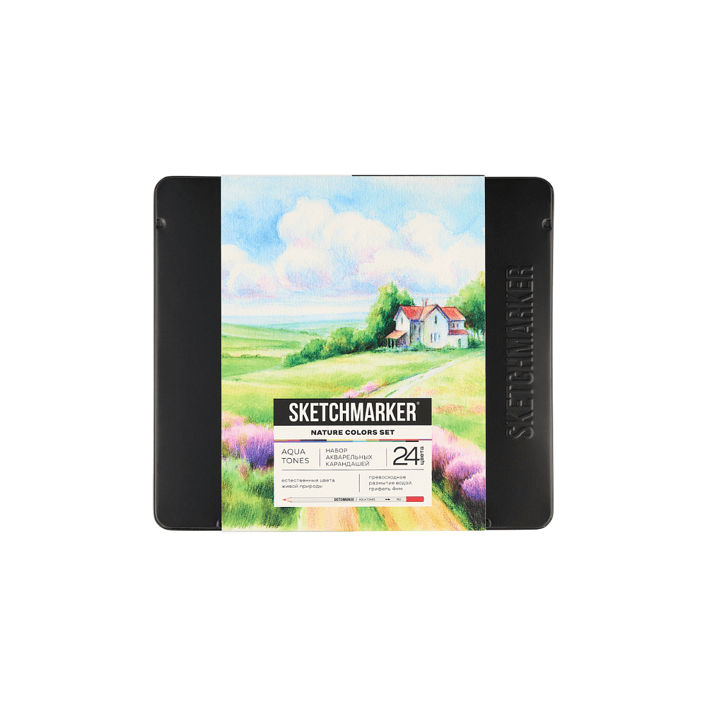 Цветные карандаши акварельные "Sketchmarker Природа", набор 24 цвета, жестяной пенал