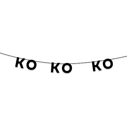 Гирлянда бумажная "КО КО КО", черный