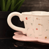 Чашка с блюдцем "Cozy dishes", керамическая, 430 мл., белый, розовый - 5