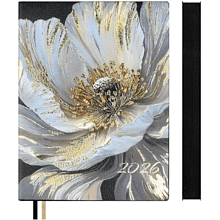 Ежедневник датированный "Белый мак", А6, 352 страницы, белый, 2026