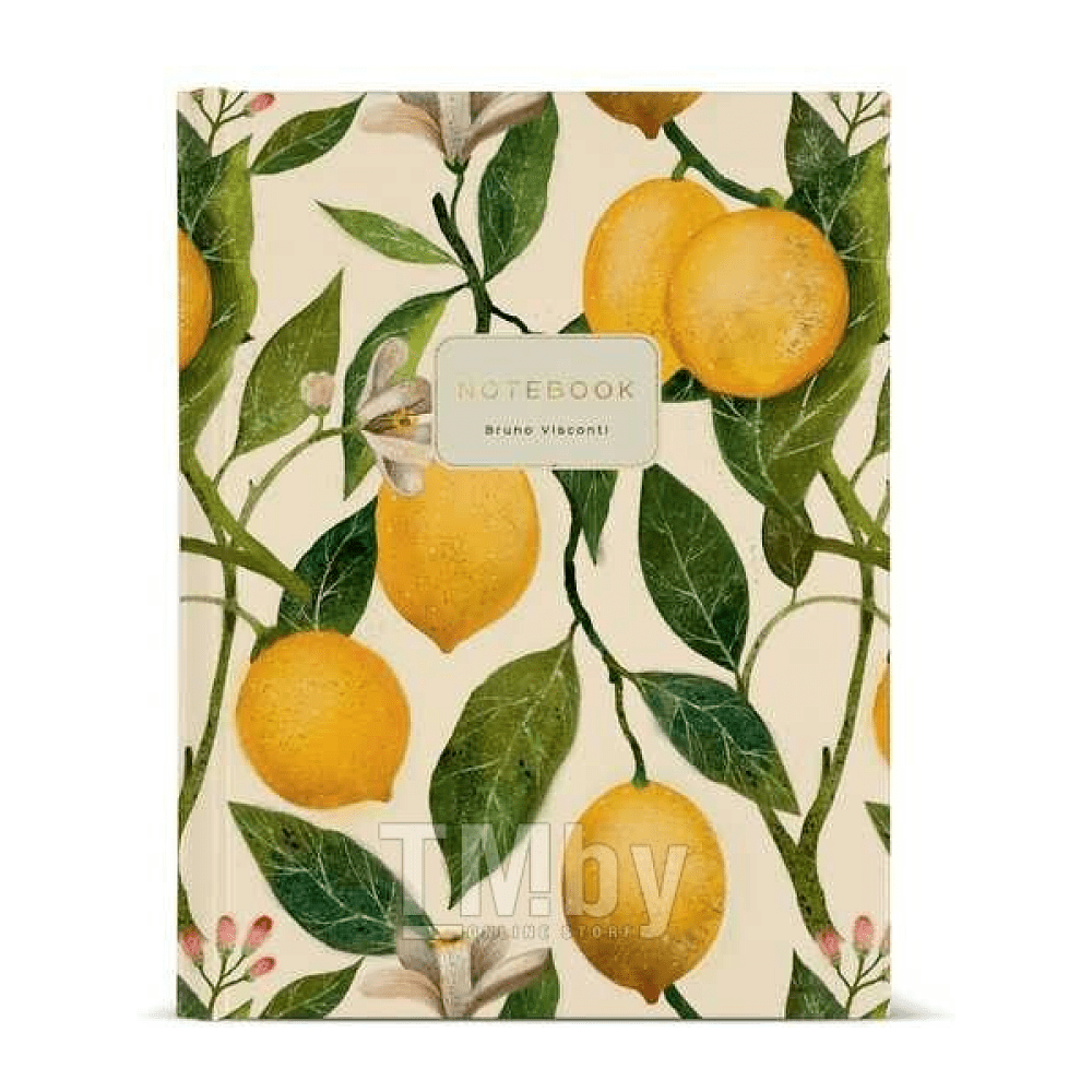 Тетрадь "Flora. Lemons", A5, 80 листов, клетка, желтый