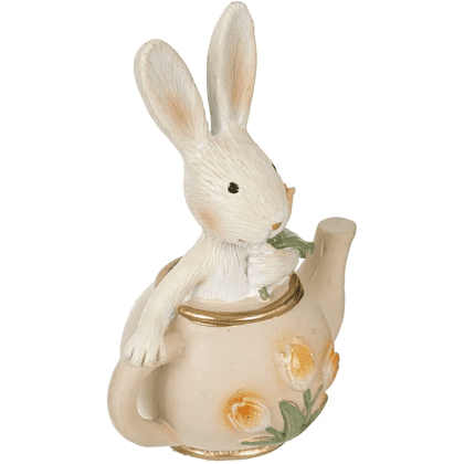 Фигурка "Заяц в чайнике", 8 x 5 x 10 см, бежевый - 4