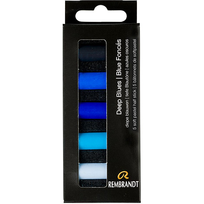 Набор мягкой пастели "Rembrandt Half Pastel", 5 цветов, темные синие