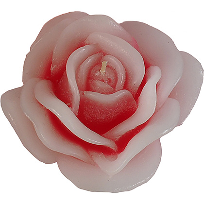 Свеча декоративная "Роза распустившаяся плавающая", бело-красный
