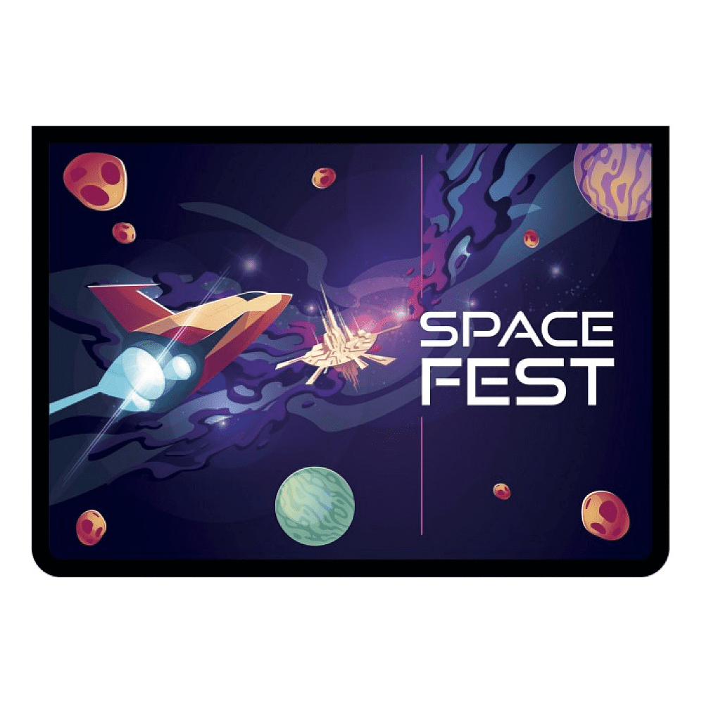 Папка для тетрадей "Space fest", А4, на молнии, фиолетовый/черный