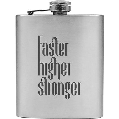 Фляжка "Faster higher stronger", металл, 198 мл, серебристый