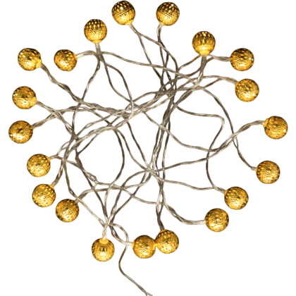 Гирлянда электрическая LED "Нить" с насадками "Ажурный шар", 5 м, тепло-белый