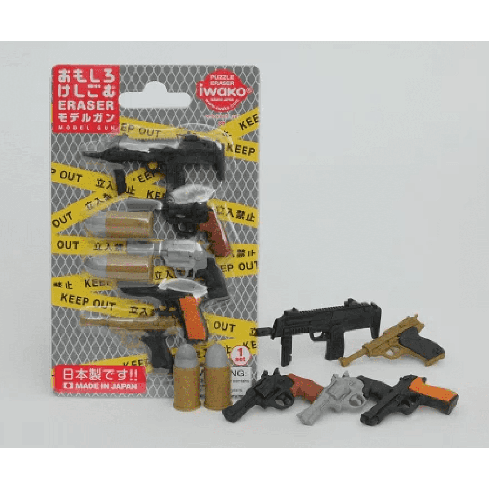 Набор ластиков "IWAKO Model Gun", 6 шт, ассорти - 3