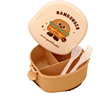 Контейнер для еды "Hamburger", пластик, бежевый - 4