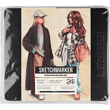 Цветные карандаши акварельные "Sketchmarker Мода", набор 24 цвета, жестяной пенал