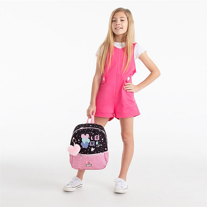 Рюкзак школьный Enso "Love vibes" M, черный, розовый - 8