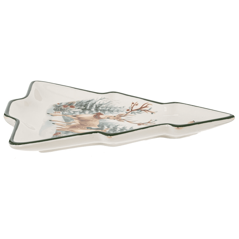 Блюдо керамическое "Олени", 20х23 см, разноцветный - 2