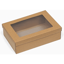 Коробка подарочная "UPAK LAND", 30х20х9 см, с окном, крафт