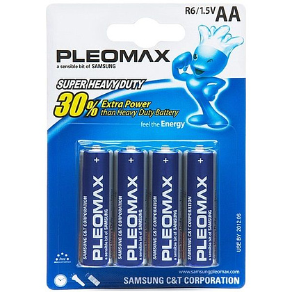 Батарейки солевые Samsung "Pleomax AA/R6", 4 шт.