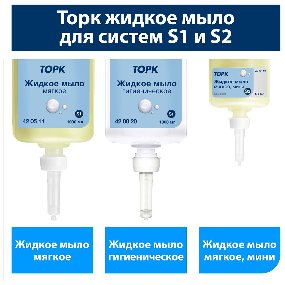 Мыло жидкое ТОРК Комфорт S1, 1 л, мягкое (420511) - 7