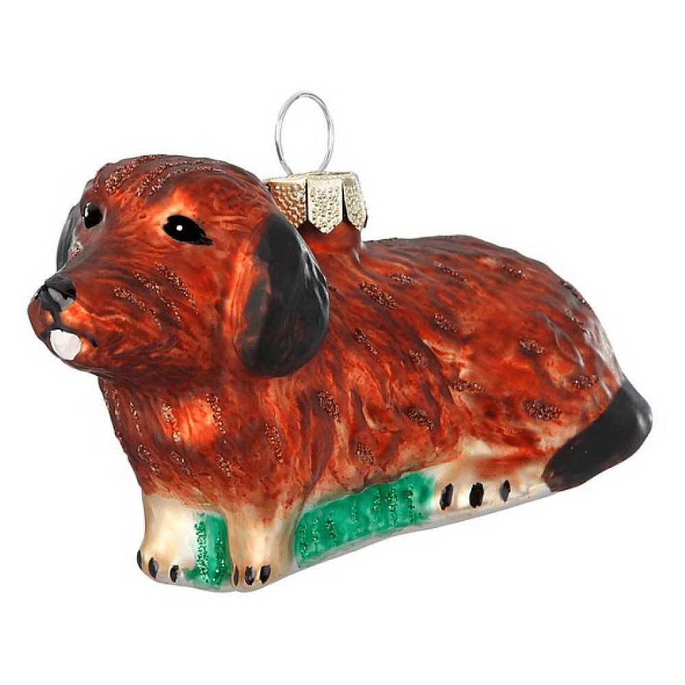 Украшение елочное "Такса", 5 см, стекло, коричневый