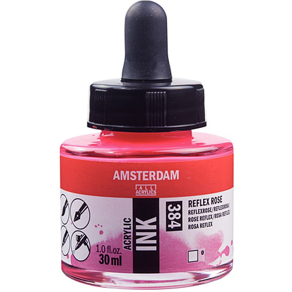 Жидкий акрил "Amsterdam", 384 флуоресцентный розовый, 30 мл, банка