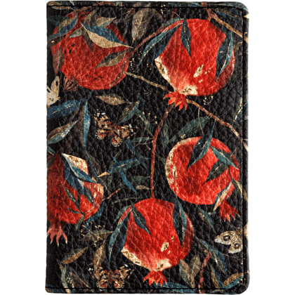 Обложка для паспорта "Flora. Гранат", кожзам., черный, красный - 2