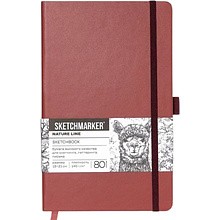 Скетчбук "Sketchmarker", 13х21 см, 140 г/м2, 80 листов, красный винтаж