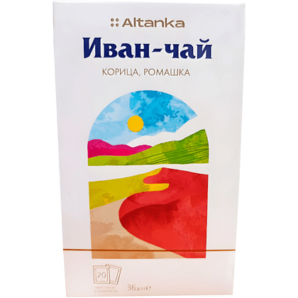 Чай "Altanka", травяной, иван-чай, корица, ромашка, 20 пакетиков x 1.8 гр.