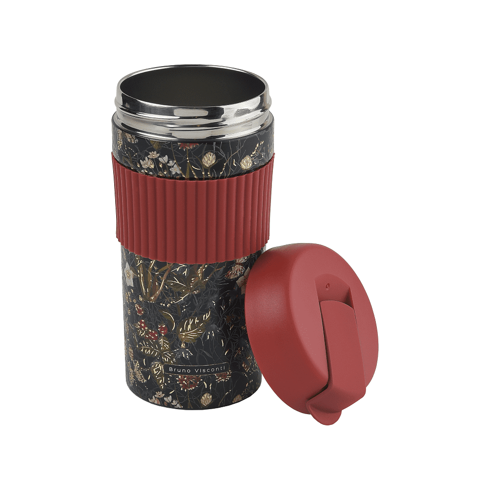 Кружка термическая "Flora. Лесные ягоды", металл, 500 мл, черный, красный - 5