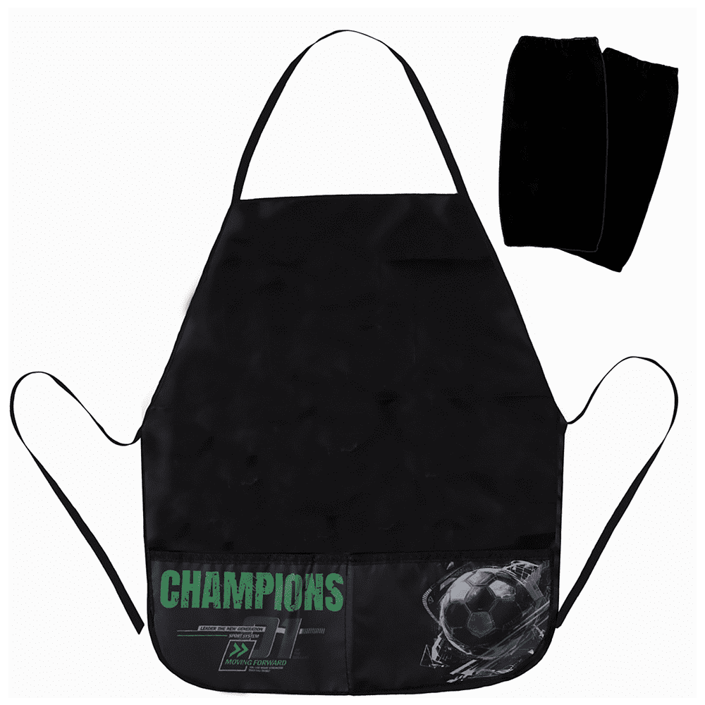 Фартук для труда "Champions" с нарукавниками, черный