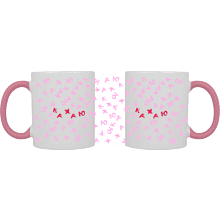 Кружка керамическая "Кахаю, кахаю, кахаю", 330 мл, белый, розовый