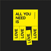 Бизнес-блокнот "All you need is love" на резинке, А5, в линейку, серый - 2