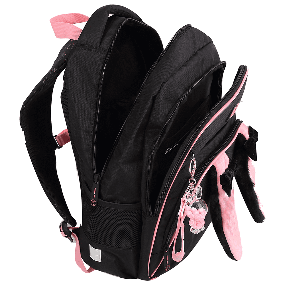 Рюкзак школьный "COMFORT Life Cat fun", черный, розовый - 2
