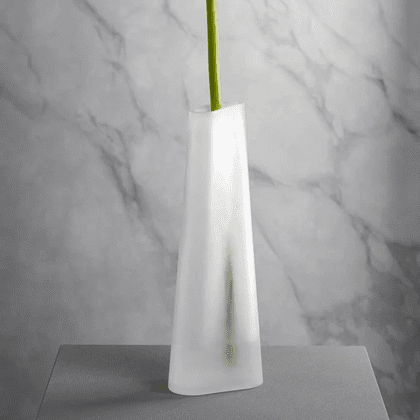 Ваза стеклянная "Turno", 34 см, матовый белый - 4