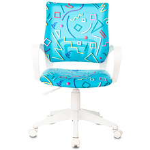 Кресло детское Бюрократ KD-W4, ткань, пластик, голубой