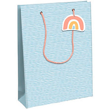 Пакет бумажный подарочный "Welcome", 26.5x14x33 см, разноцветный