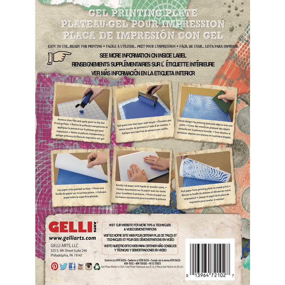 Пластина для печати "Gelli Arts", 22.9х30.5 см - 2