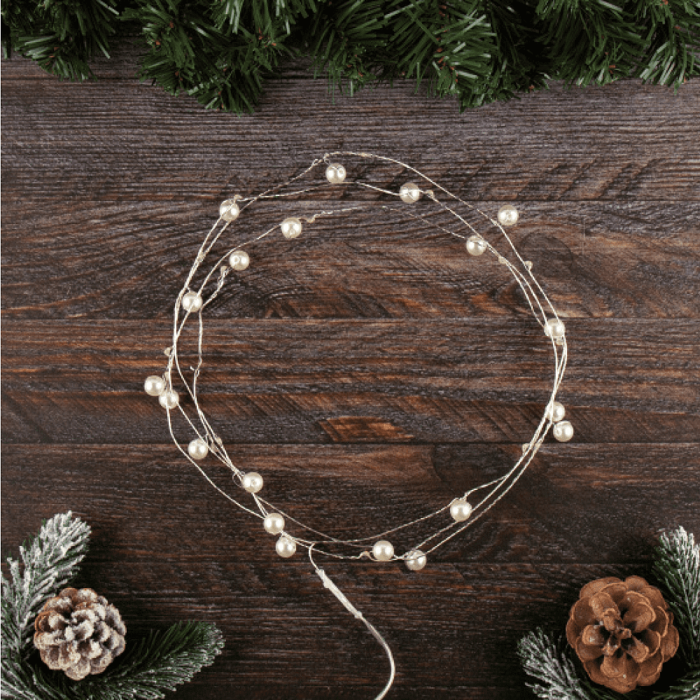 Гирлянда электрическая LED "Нить. Жемчужина", 2 м, тепло-белый - 4