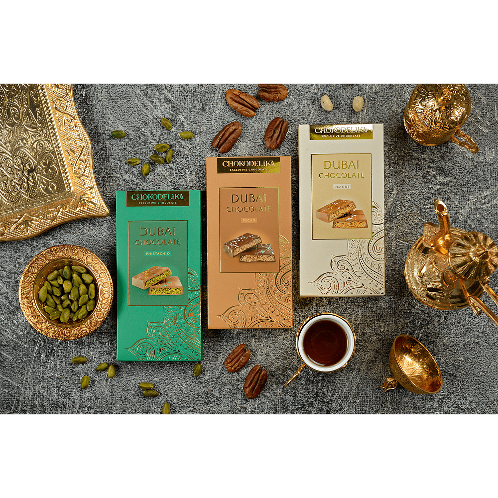 Шоколад молочный "Dubai Peanut", 180 гр, с начинкой арахис - 5