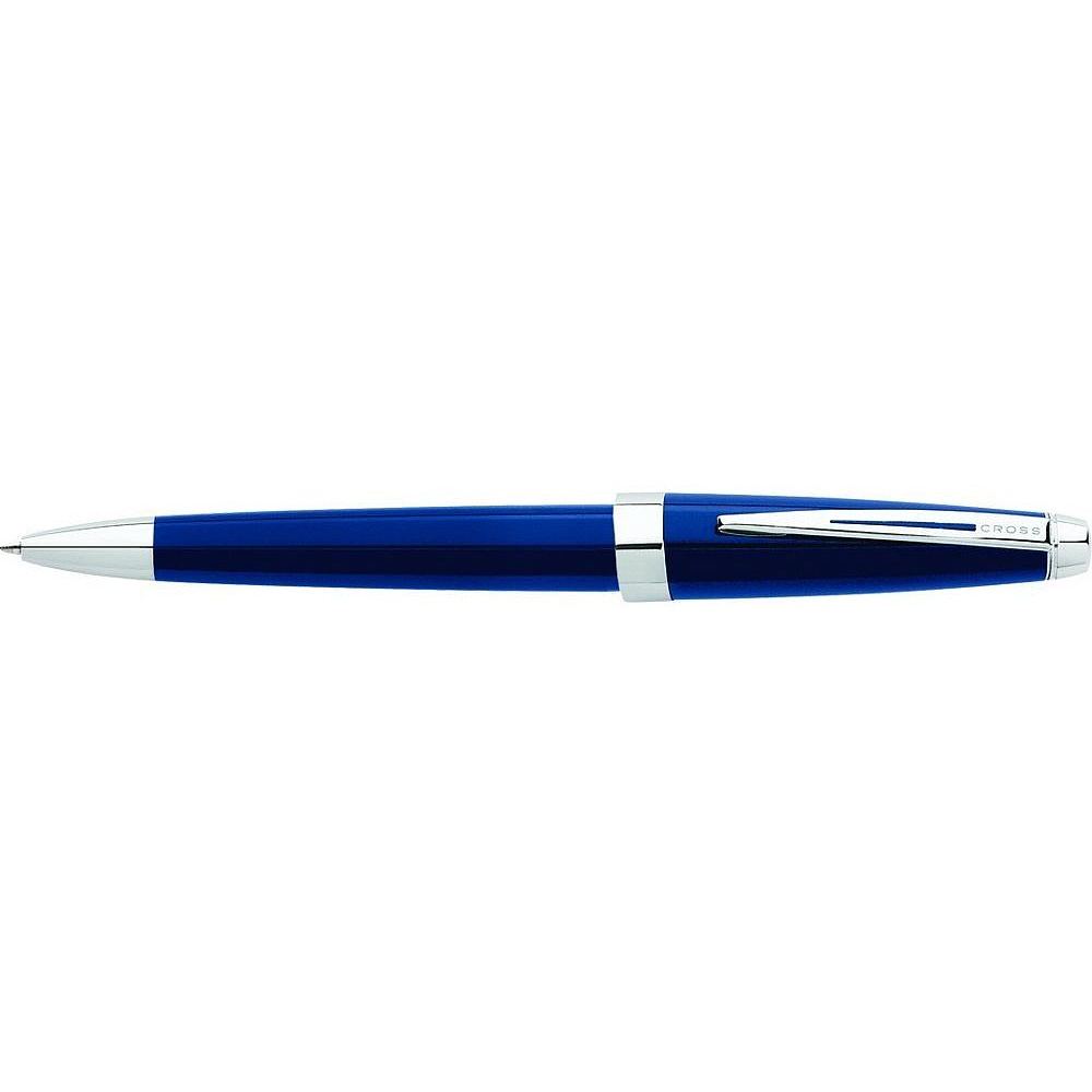 Ручка шариковая автоматическая "Cross Aventura", 0.7 мм, синий, серебристый, стерж. черный - 4