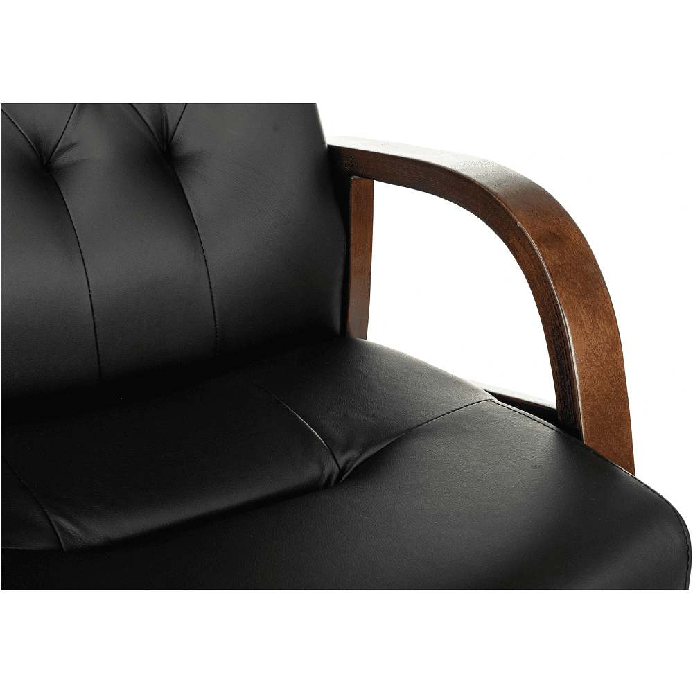 Кресло Бюрократ T-9928WALNUT-CF, натуральная кожа, черный, каркас дерево - 7