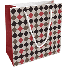 Пакет бумажный подарочный "Cage", 20х20х8 см, красный