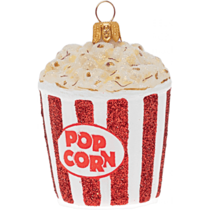 Украшение елочное "Popcorn", 6 см, стекло, красный, белый