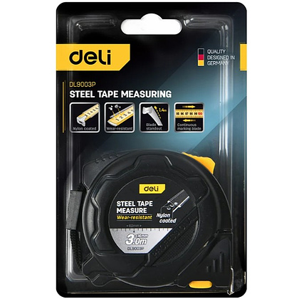 Рулетка Deli YS EDL3799, 3 м х 16 мм, желтый, черный - 8